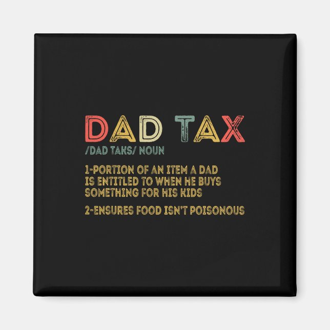 Pappa skattdefinition Manar Funny Fars dag 2 Magnet (Framsidan)