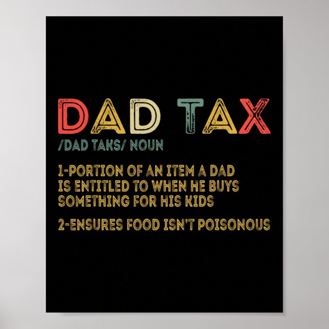 Pappa skattdefinition Manar Funny Fars dag 2 Poster (Framsidan)