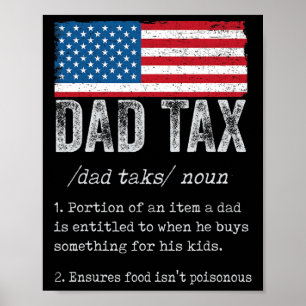 Pappa skattdefinition Manar Funny Fars dag 5 Poster