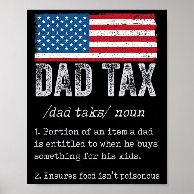 Pappa skattdefinition Manar Funny Fars dag 5 Poster (Framsidan)