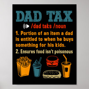 Pappa skattdefinition Manar Funny Fars dag 7 Poster