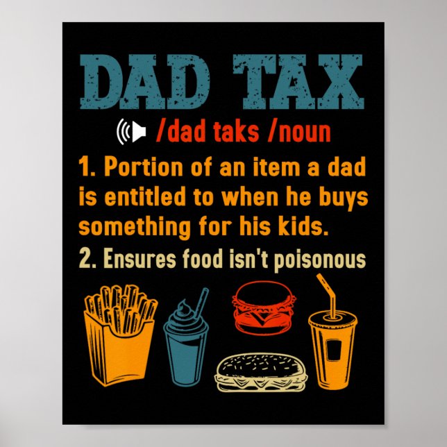 Pappa skattdefinition Manar Funny Fars dag 7 Poster (Framsidan)