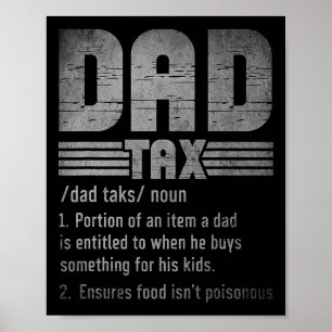 Pappa skattdefinition Manar Funny Fars dag Retro Poster