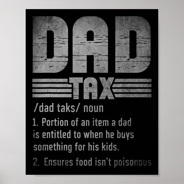 Pappa skattdefinition Manar Funny Fars dag Retro Poster (Framsidan)