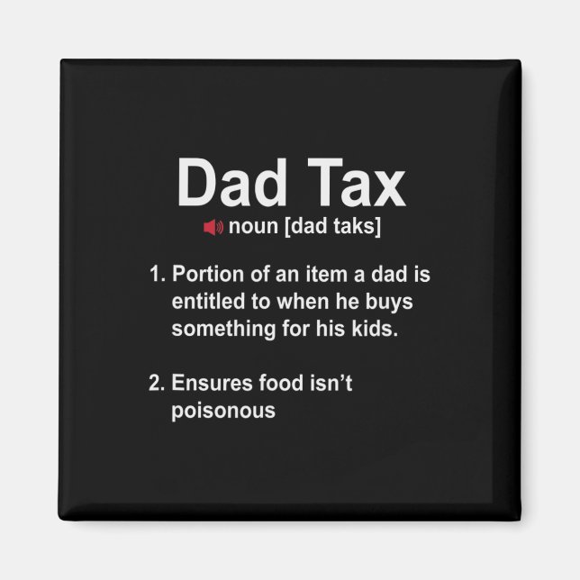 Pappa skattdefinition: pappa Far Pappa Fars dag Magnet (Framsidan)