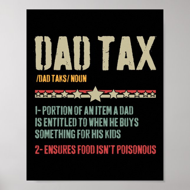 Pappa-skattedefinition Sarcastic Funny Fars dag Poster (Framsidan)