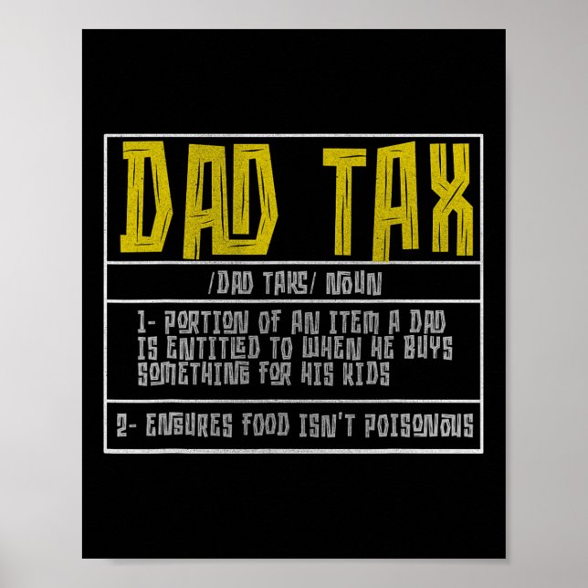 Pappa skattereform Manar Funny Fars dag 13 Poster (Framsidan)