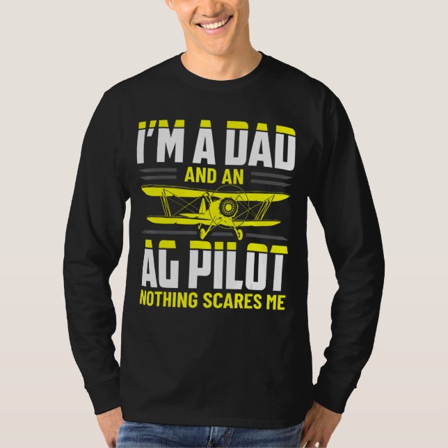Pappa Skörd Duster AG Pilot Aerial Application App T Shirt (Framsida)