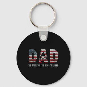 Pappa Skyddsområdet Hero Legend American Flagga Pa Nyckelring