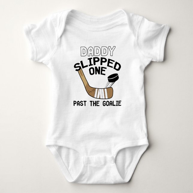 Pappa slippade ett av Goalie Funny Hockey T Shirt (Framsida)