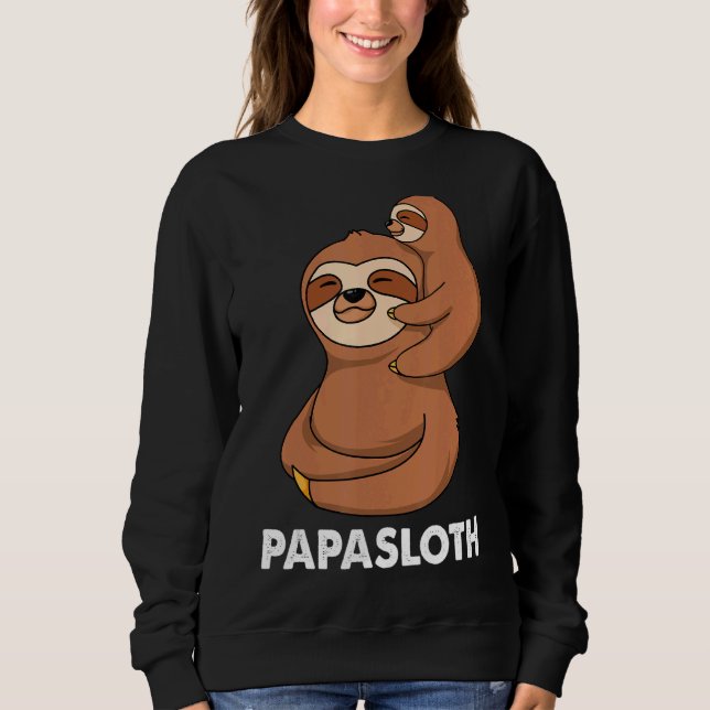 Pappa Sloth Lazy Sloths Animal Fars dag T Shirt (Framsida)