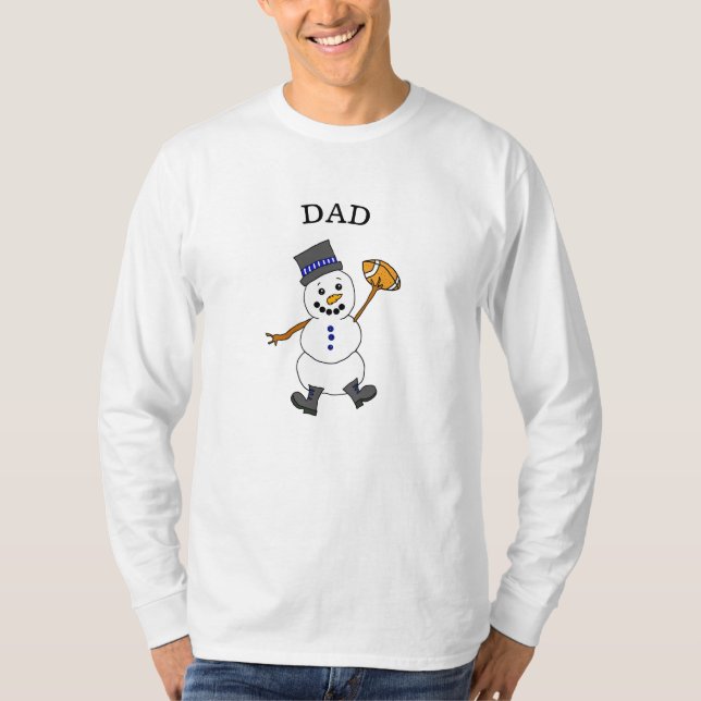 Pappa Snögubbe Cute Whimsical jul T Shirt (Framsida)