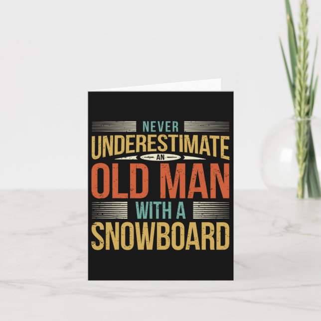 Pappa Snowboarding Far Old Man Snowboard Kort (Framsida)