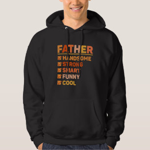 Pappa Snygg Sträng Smart Cool Fars Dag Hoodie