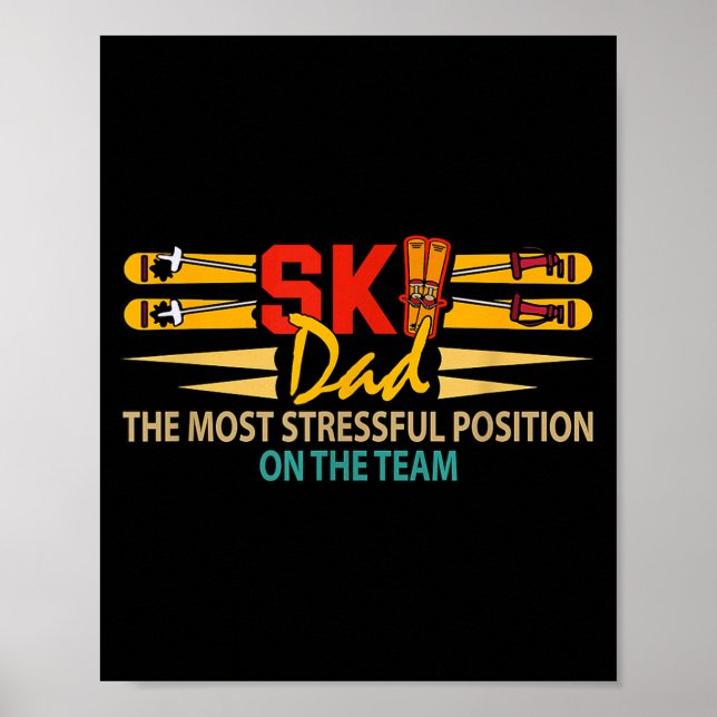 Pappa som älskar skidåkning mest stressiga positio poster (Framsidan)