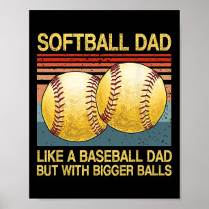Pappa som Baseball Pappa Funny Pappa Fars dag Mana Poster