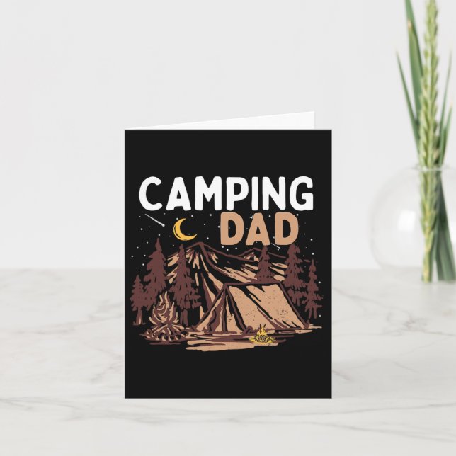 Pappa som campar Glad fadersdag campingtält män Kort (Framsida)