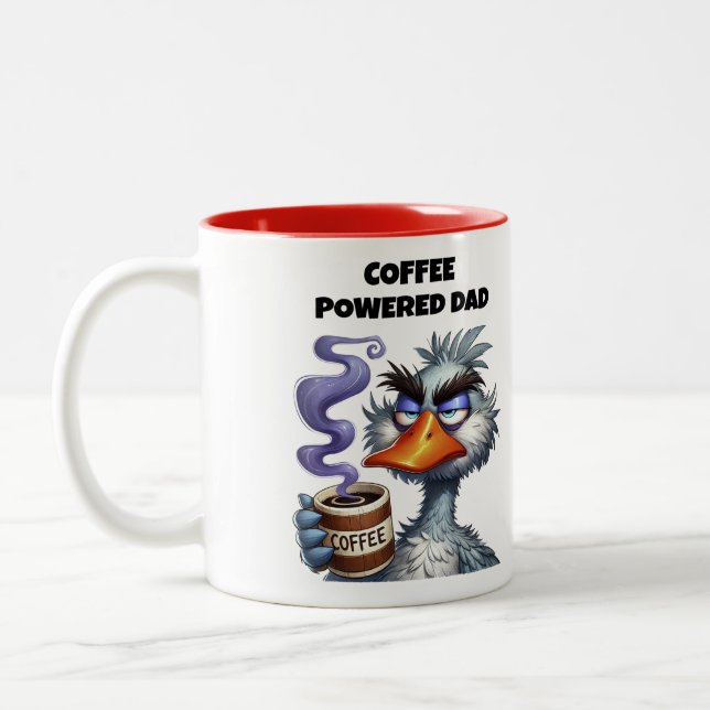 Pappa som drivs av kaffe Två-Tonad mugg (Vänster)