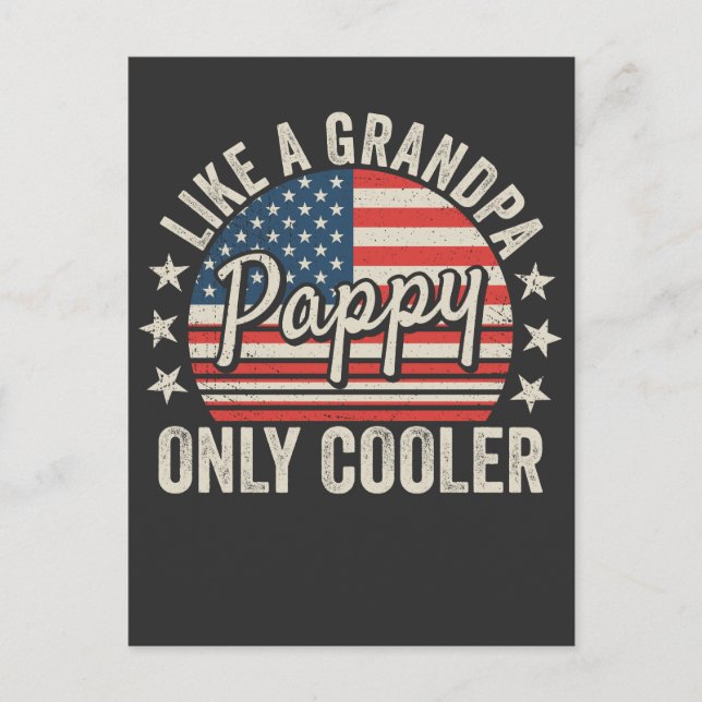 Pappa som en farfar, bara coolare USA-flagga Vykort (Framsida)