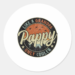 Pappa som en farfar, fast coolare, vintage retro t runt klistermärke