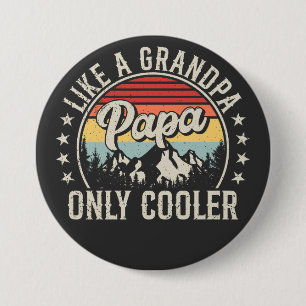 Pappa som en "Grandpa Only Cooler Retro Round" Knapp