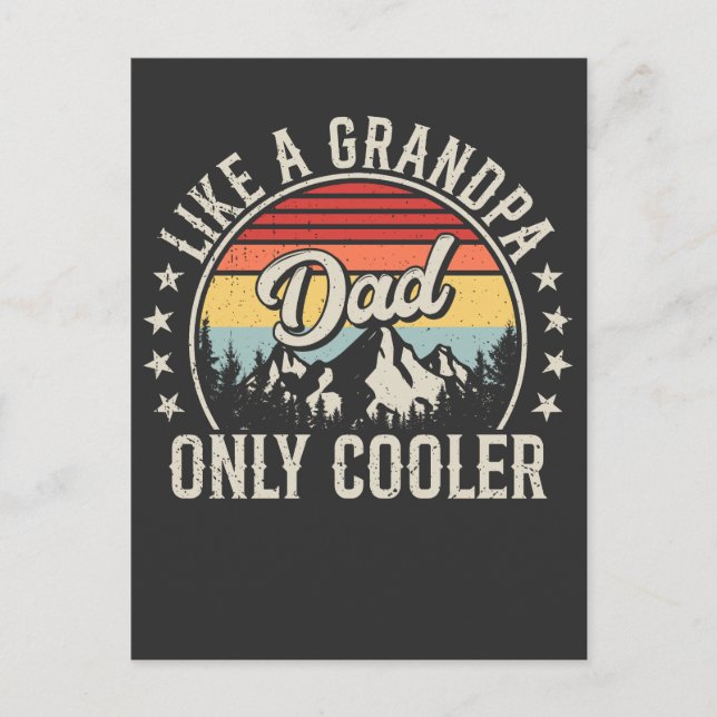 Pappa som en "Grandpa Only Cooler Retro" Vykort (Framsida)