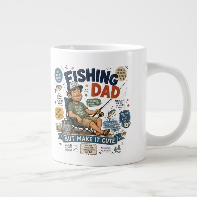 Pappa som fiskar  jumbo mugg (Höger)