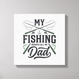 Pappa som fiskar Vintage graverad Shirt Design Canvastryck