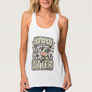 Pappa som ingen annan rolig ko vintage vektor desi linne med racerback 