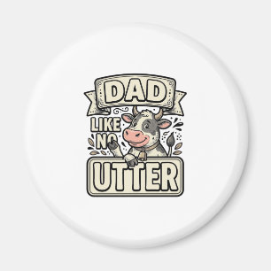 Pappa som ingen annan rolig ko vintage vektordesig magnet