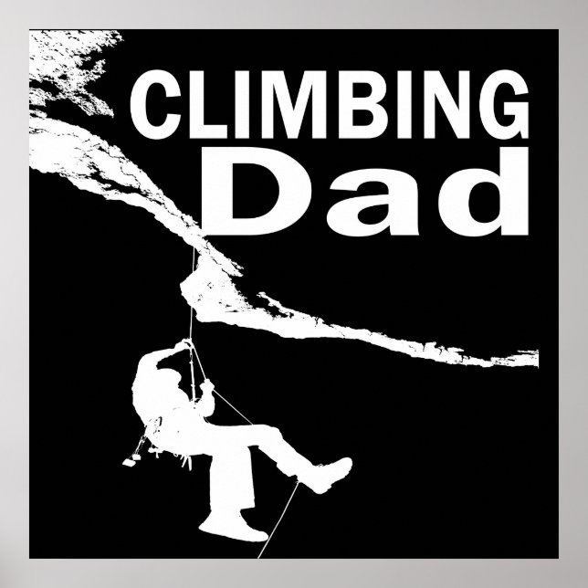 Pappa som klättrar på klippor poster (Framsidan)