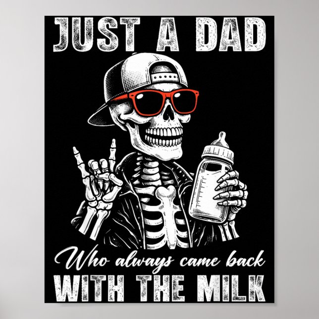 Pappa som kom tillbaka med mjölkskelett fadersdag poster (Framsidan)