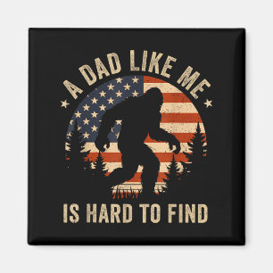 Pappa som mig är svår att hitta Bigfoot USA Flagga Magnet