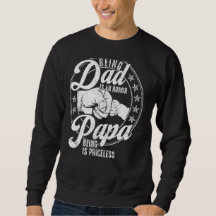 Pappa som Pappa är en häst Pappa är ovärderlig Lång Ärmad Tröja