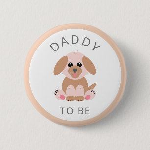 Pappa som ska bli babyåkare Neutralt New Pappa Pup Knapp