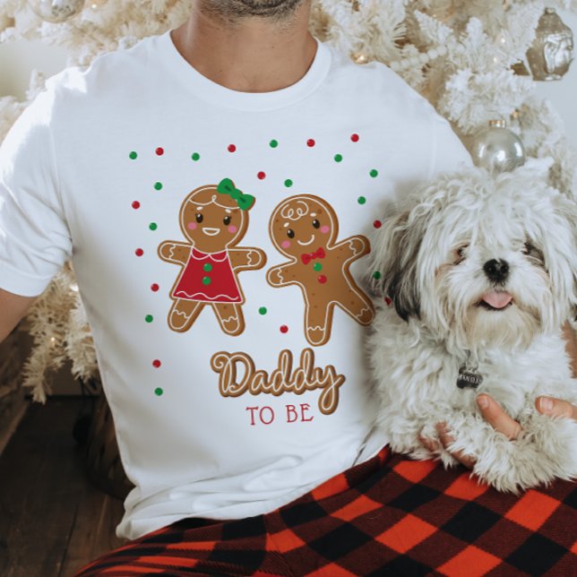 Pappa som ska bli Gender Reveal Gingerbröd T Shirt (Daddy To Be Shirt)
