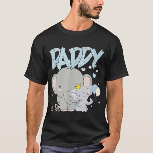 Pappa som ska vara cute Elephant Baby Shower Gravi T Shirt (Framsida)
