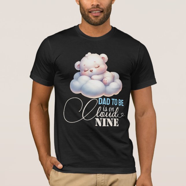 Pappa som ska vara på molnet nio babyskor t shirt (Framsida)