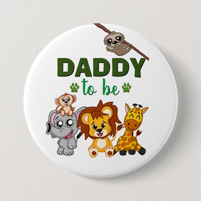 Pappa som ska vara Pappa Jungle Safari Animal Baby Knapp (Framsida)