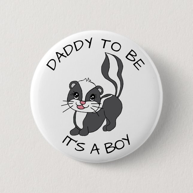 Pappa som ska vara Racoon Baby Shower Button Knapp (Framsida)