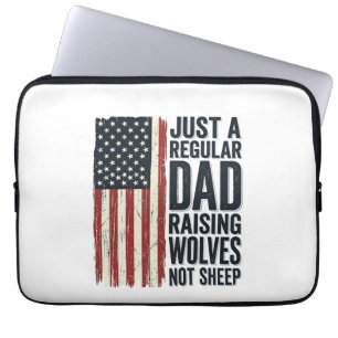 Pappa som uppfostrar vargar Patriotisk vintage skj Laptop Fodral