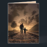 PAPPA & SON BIRTHDAY SUNSET TÅG TRACKKORT KORT<br><div class="desc">SPÅRKORT grattis på födelsedagen TÅG</div>