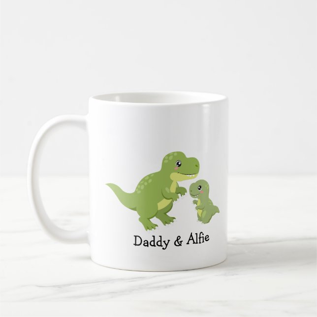 Pappa & Son Dino Kärlek - Personlig Family Kaffemugg (Vänster)