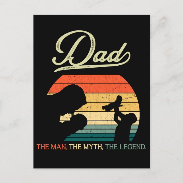 Pappa Son Dotter i Far Vykort (Framsida)