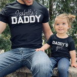 Pappa Son Dotter Namn Far Child Matching T Shirt<br><div class="desc">Anpassadet är "pappa" med barnets namn för att matcha utfall för far och barn.</div>