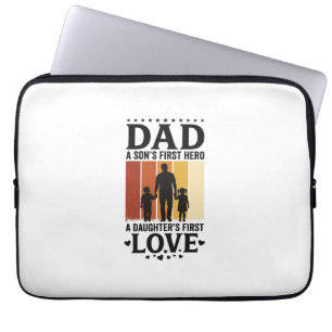Pappa Son Helt först Dotter Första Kärlek Vintage Laptop Fodral