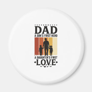 Pappa Son Helt först Dotter Första Kärlek Vintage Magnet