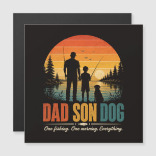 Pappa Son Hund Fiske Morgon