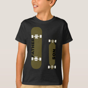 Pappa Son Skridsko Skateboard Skate Skating Board T Shirt
