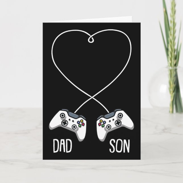 Pappa Son Spel Fars Dag Cool Video-spel Matchande Kort (Framsida)